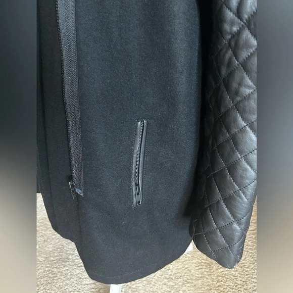 Trouve Quilted Leather Asymmetrical Zip Jacket - Picture 7 of 14